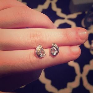 Blue gem studded earring